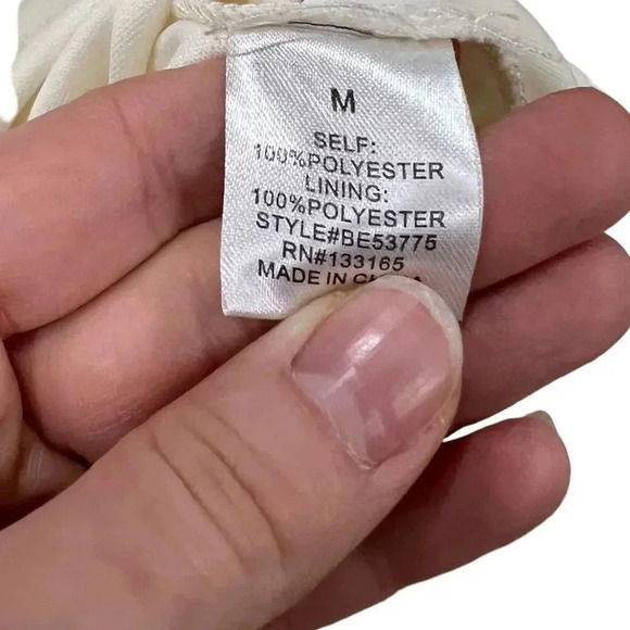 Altar’d State Cream Swiss Dot Mini Ruffle Dress M - Picture 5 of 5